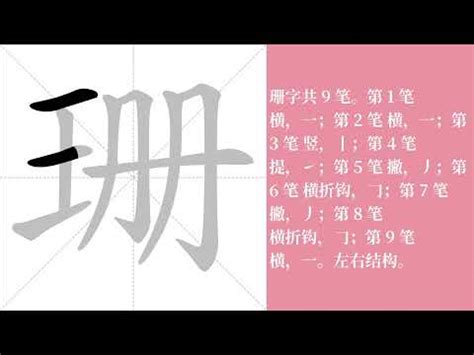 珊的筆劃|珊字筆劃練字板：實用工具